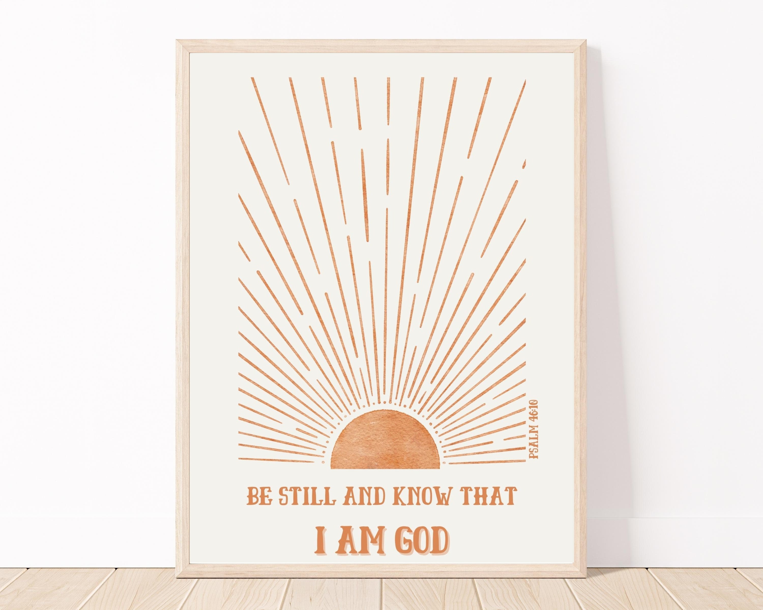 Be Still and Know | Instant Download | Psalm 46:10 | Minimalist Sun | I ...