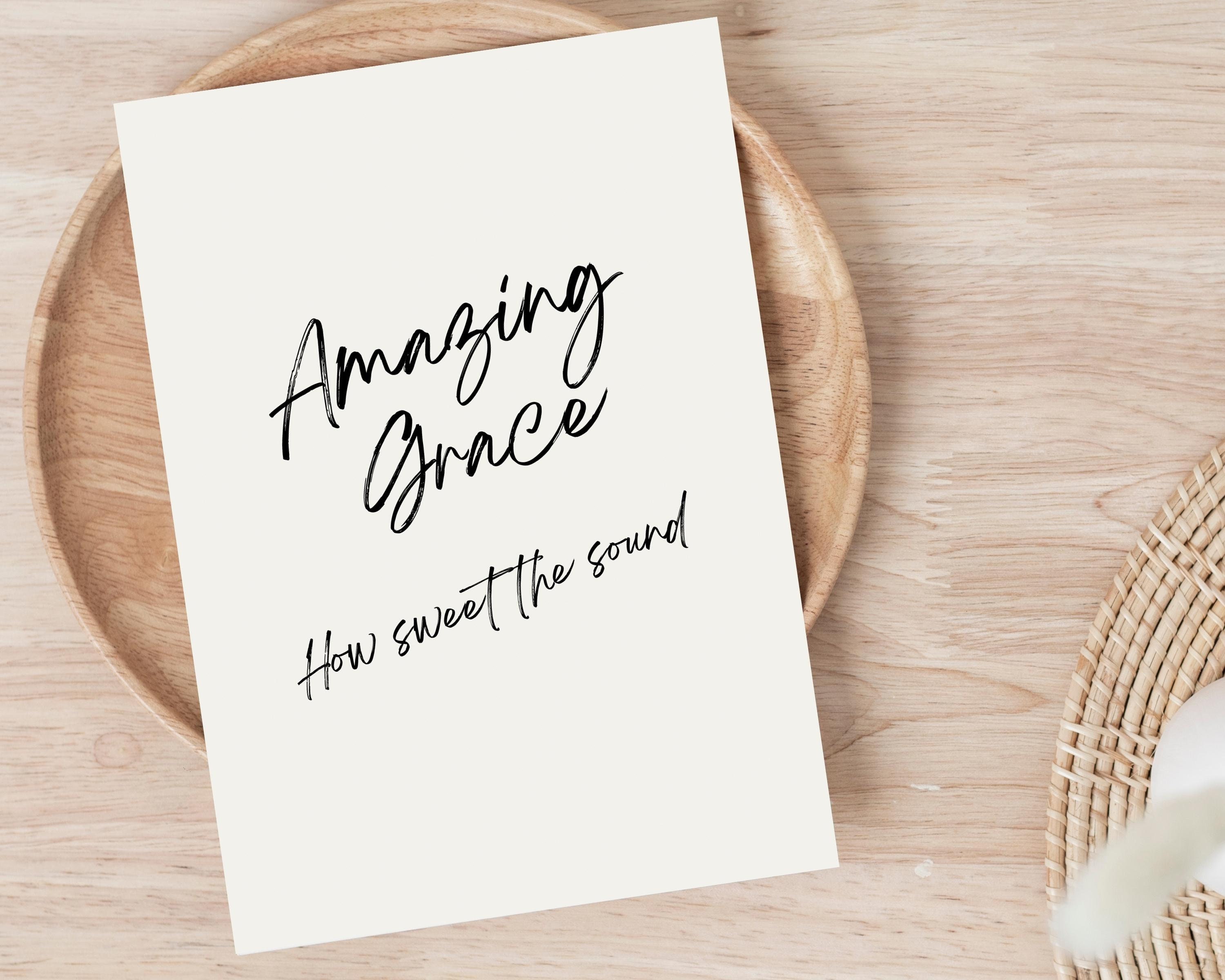 Printable Amazing Grace Minimalist Wall Art Instant Download Amazing ...