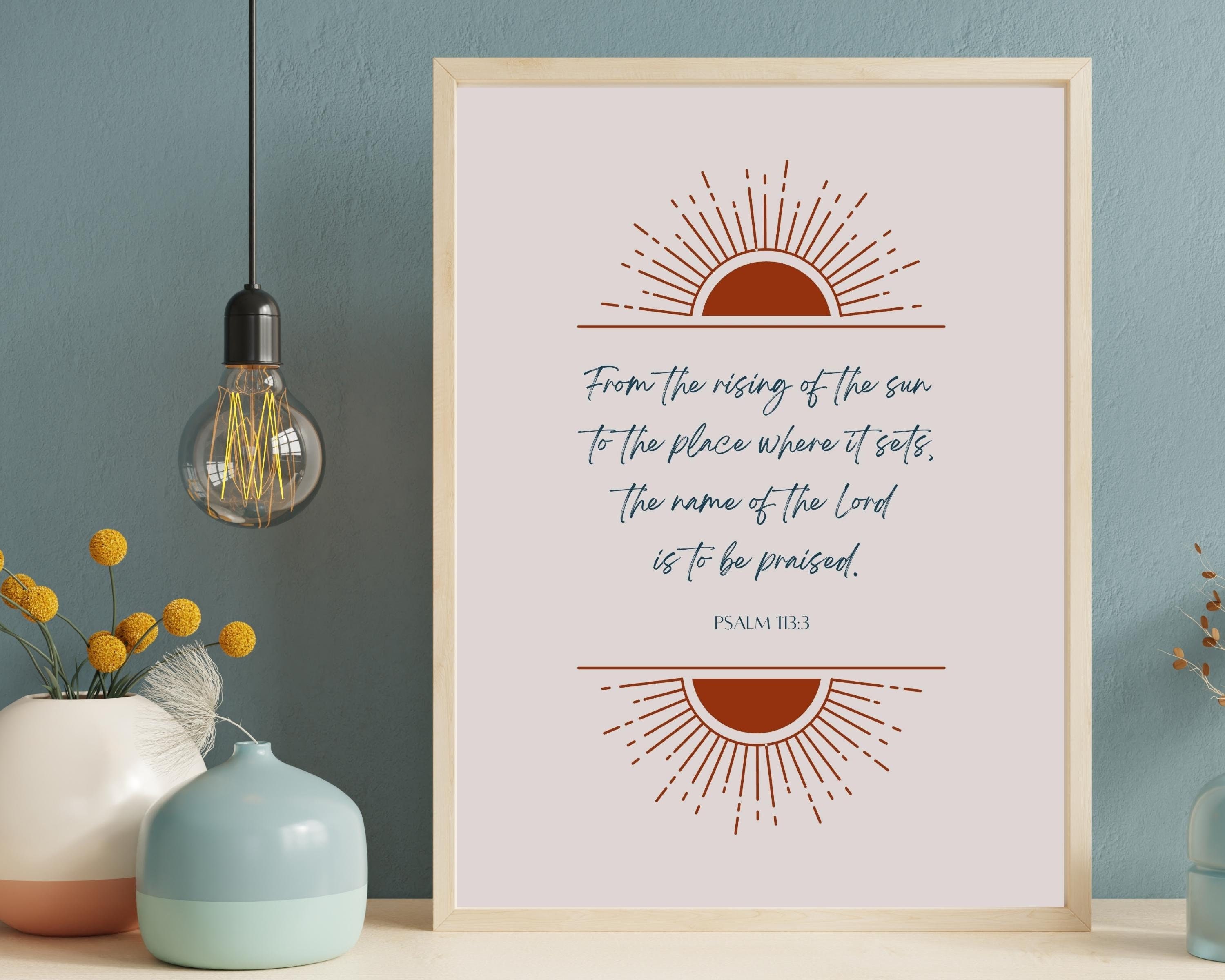 Psalm 113:3 Printable | Boho Scripture Print | From the Rising of the ...
