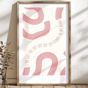 I&#39;ve Got the Joy Down in My Heart | Children&#39;s Bible Songs | Instant Digital Download | Modern Christian Home Decor | Minimalist Printable