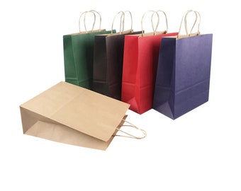 Sacs en papier 50 psc sacs cadeaux en papier kraft ocre emballage cadeau sac plat sac en papier kraft simple chic