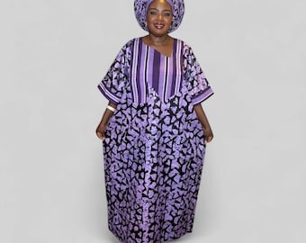 African free size Bubu one size fits gown with matching Autogele