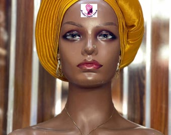 Yellow Gold turban hat