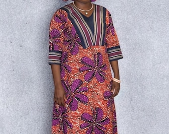 African Ankara gown with matching Autogele