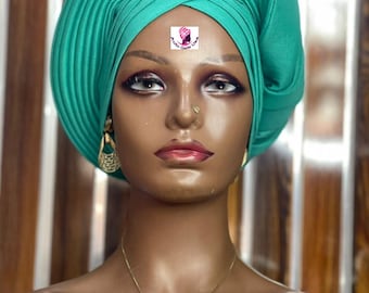 Green color turban gele hat