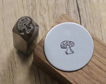 Plant Mushroom stamps, Psychedelic Mushroom, Metal Design Stamp, Metal Stamping Punch Tools, Supplies for Hand Stamped DIY, Jewelry Making