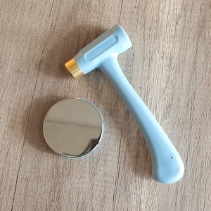 Outils de base pour l'emboutissage de bijoux à faire soi-même, marteau de poinçonnage, bloc d'établi en acier, outil d'estampage, tête de marteau en laiton, outils de fabrication de poinçons d'impression