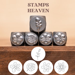 Leafage Metallstempel, Pflanzen Metall Design Stempel, Metall Stanzwerkzeuge, Zubehör für Hand gestempelt DIY, Schmuckherstellung, Blumenstempel Metall