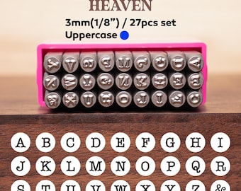 3MM Uppercase Metal Stamp Set: Fancy Font, DIY Jewelry Making