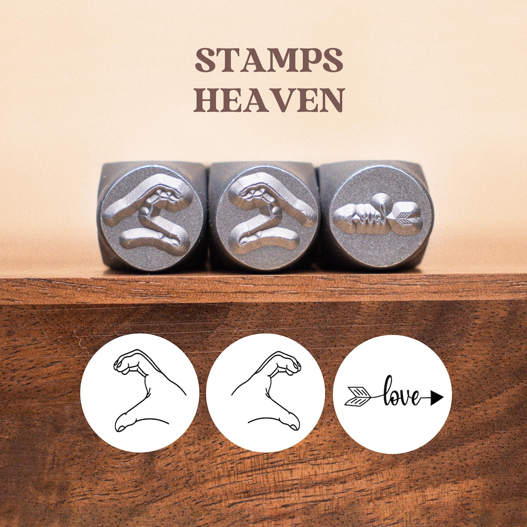 S】クリングスタンプセットＶ／FLOWER SET 1 | 【スタンプリップル】こどものかお公式通販 Love Heart Designs  丈夫なスチールスタンプセット 10個 ジュエリークラフト用 パンチ付き 作成ツールスタンプセッ