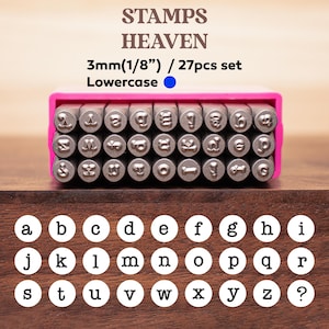 Lowercase  Metal Stamp 3MM, Metal Design Stamp, Metal Stamping Punch Tools, Supplies for Hand Stamped DIY, Jewelry Making,Fancy Font Set