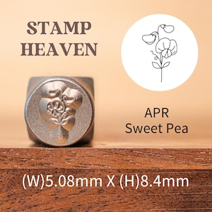 April Sweet Pea Metal Stamp,Birth Month Flowers Stamp,Metal Design Stamp,Metal Stamping Punch Tools,Hand Stamped DIY,Jewelry Making