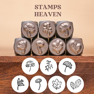 Blumen und Blätter Metallstempel, Ginkgoblatt, Metalldesign-Stempel, Metall-Stanz-Punsch-Werkzeuge, Zubehör für handgestempelte DIY, Schmuckherstellung