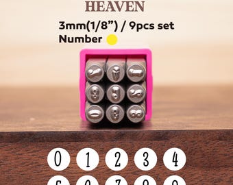 Numbers Metal Stamp: 3mm DIY Jewelry Making Punch (9pcs)