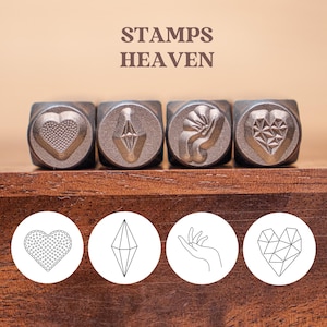 Heart Print Metal Stamp,Heart, Metal Design Stamp, Metal Stamping Punch Tool, Supplies for Hand Stamped DIY, Jewelry Making,Hand metal stamp