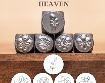 Sellos metálicos con diseño de flores: herramientas de perforación con diseños vegetales para la fabricación de joyas