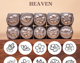 Juego de sellos metálicos con diseño de flores: herramientas de perforación para estampado de diseño de plantas de 6 mm