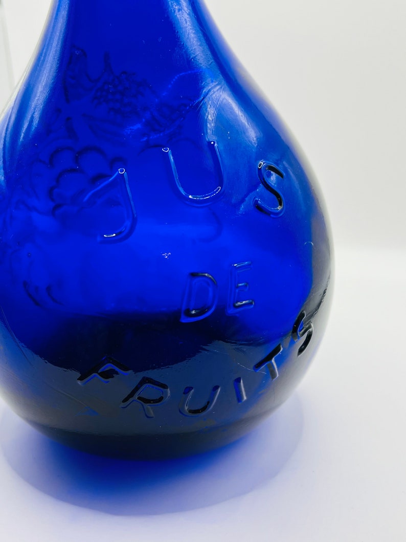 Vintage Casadis Milano Cobalt Blue jus De Fruits Glass Jug Etsy