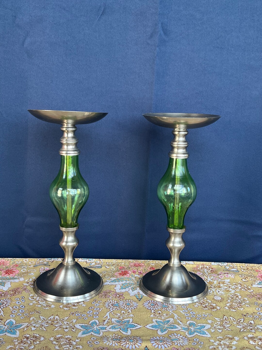 Pair of Vintage Zodax Candle Holders Translucent Glass Etsy