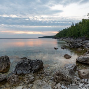 Sunrise over Little Cove Beach, 8x12 print w/ 12x16 mat