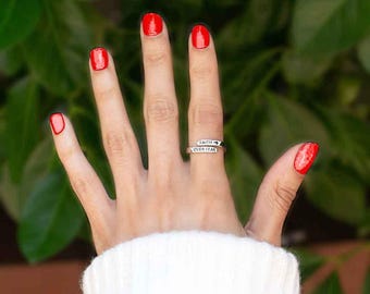 Faith Over Fear Sterling Silver Cross Ring