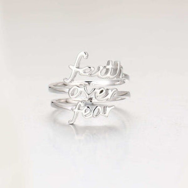 Faith Over Fear Wrap Ring Etsy
