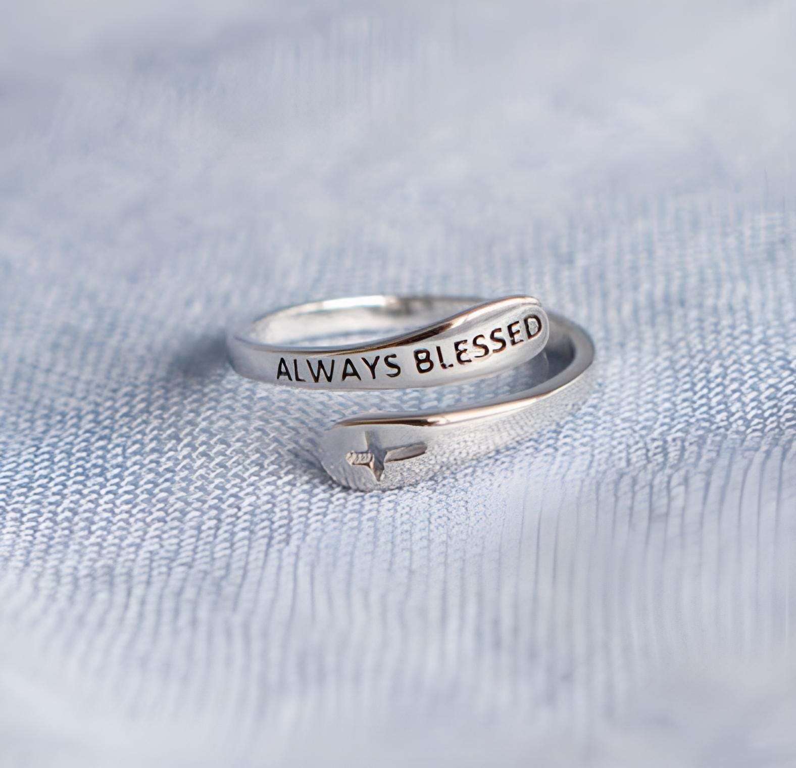 Always Blessed Sterling Silver Cross Ring Etsy