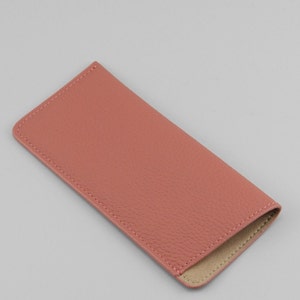 Premium Full Grain Leather Glasses Case Perfect Gift for her/him Glasses Pouch, Holder, and Sleeve, Mothers Day Gift Pink