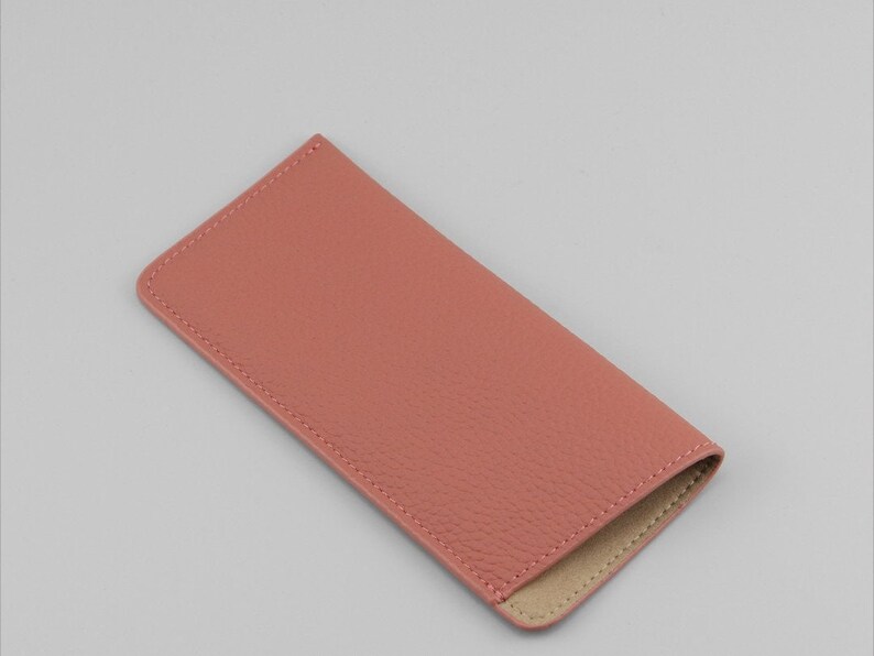 Premium Full Grain Leather Glasses Case Perfect Gift for her/him Glasses Pouch, Holder, and Sleeve, Mothers Day Gift Pink