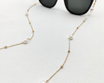 Elegant Authentic Natural Fresh Water Pearl Sunglasses Chain-Glasses Chain-Sunglass Holder-Gift for Her-Sunnies Chain-Mothers' Day gift