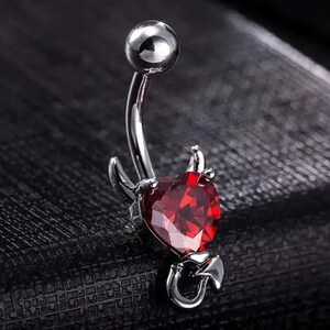 Devil Crystal Belly Ring - Devil Crystal Belly Button Ring - Devil Crystal Belly Piercing