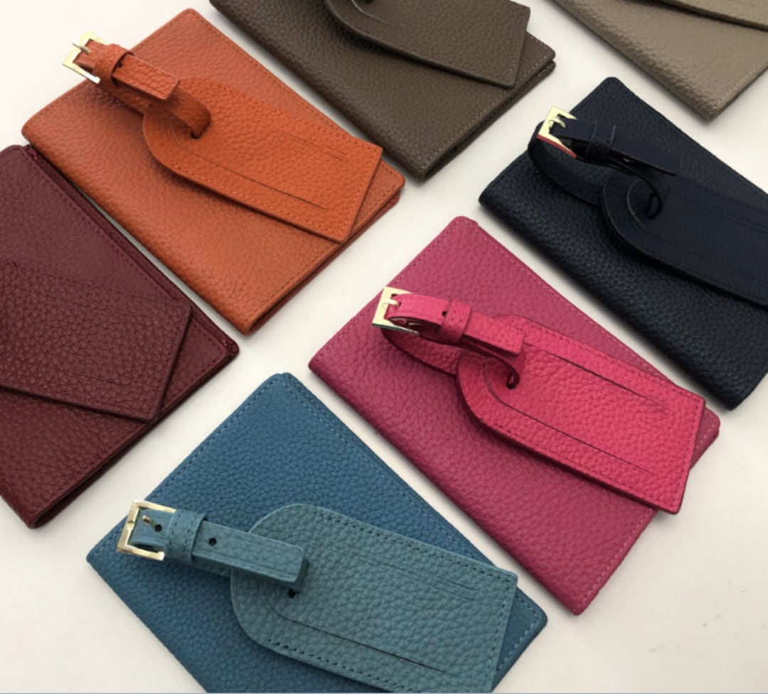 Dark Colour Genuine Premium Leather Luggage Tagleather Luggage Tag