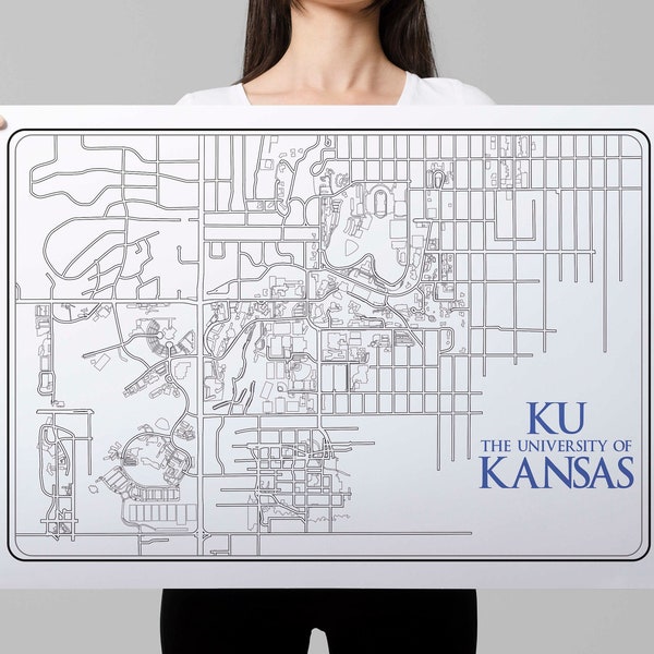 University of Kansas Minimalist Downloadable Print, Royal Blue