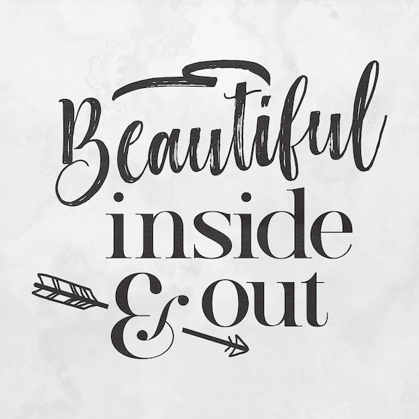 Inner beauty digital saying clipart, Beautiful Inside and Out