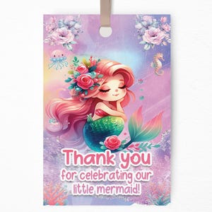 Fête Sirène Anniversaire | Étiquettes Personnalisées | Baby Shower Sirène | Cadeaux pour Enfants | Étiquettes Cadeaux Modifiables