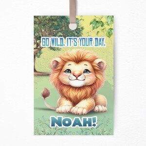 Editable Jungle Animal Gift Tags | Printable Safari Party Favor Tags Custom Text | Digital Download Thank You Tags | Baby Shower Birthday