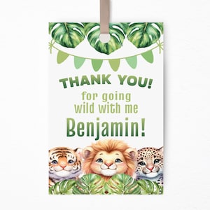 Étiquettes Cadeaux Jungle à Personnaliser | Étiquettes Safari à Imprimer | Texte Modifiable Baby Shower ou Anniversaire