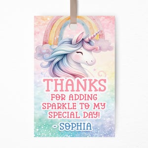 Etiquettes cadeaux licorne imprimables et personnalisables | Etiquettes cadeaux modifiables | Etiquettes de remerciement licorne