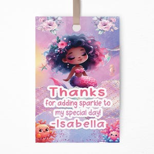 Fête Sirène Anniversaire | Étiquettes Personnalisées | Baby Shower Sirène | Cadeaux pour Enfants | Étiquettes Cadeaux Modifiables