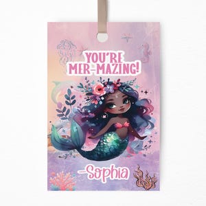 Fête Sirène Anniversaire | Étiquettes Personnalisées | Baby Shower Sirène | Cadeaux pour Enfants | Étiquettes Cadeaux Modifiables