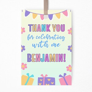 Étiquettes Cadeaux Anniversaire | Étiquettes Cadeaux d’Invités à Imprimer | Étiquettes de Remerciement Personnalisées | Étiquette Imprimable