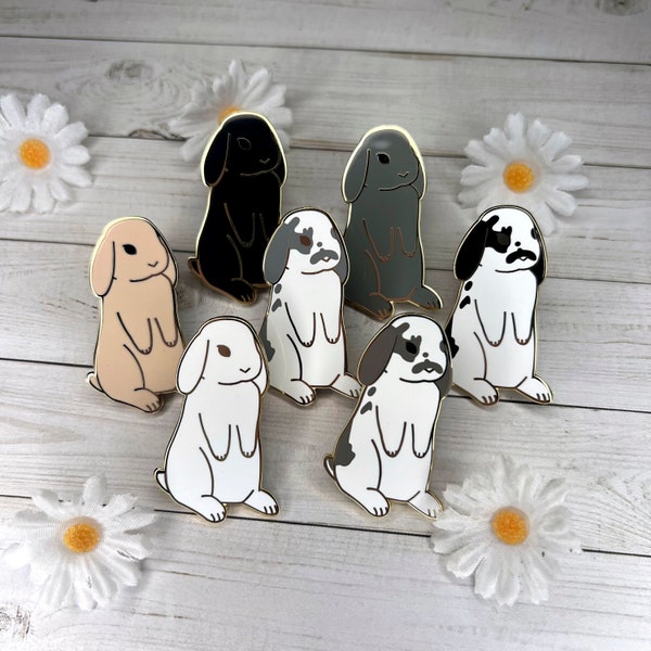 Lop Bunny Rabbit Standing Enamel Pin