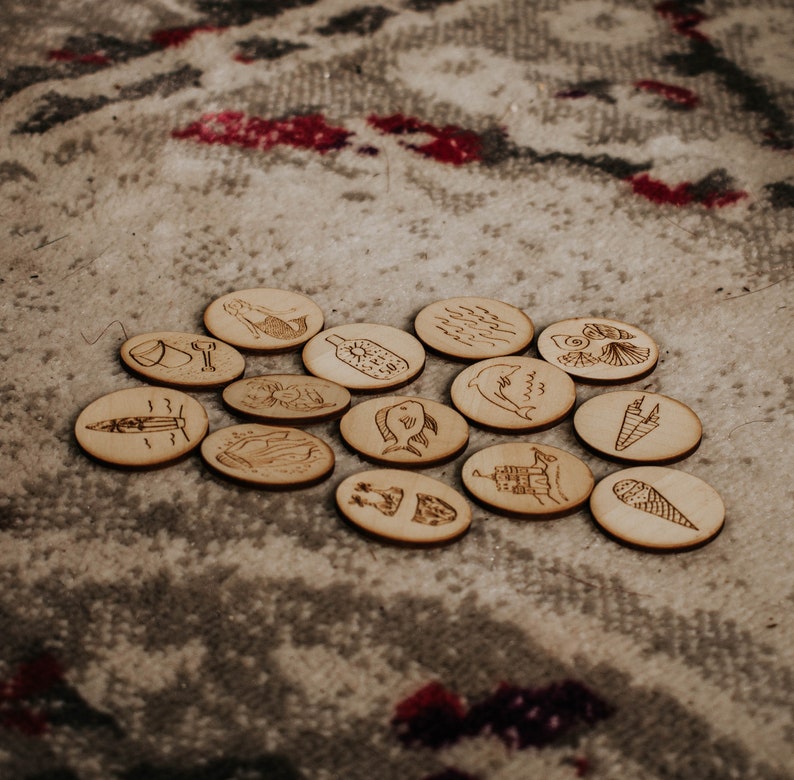 Story Starters: Trip to the Beach Storytelling, Homeschool Activity, Preschool Activity, Literacy Materials, Story Stones, Wooden Toy image 1