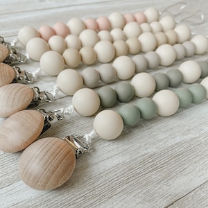 Silicone Pacifier Chain, Pacifier Clip, Boho Pacifier Clip, Baby Shower Gift
