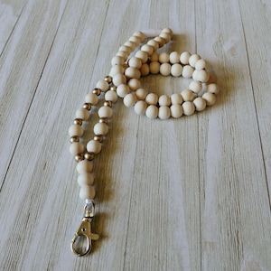 Beaded Lanyard | Boho Beaded Lanyard | Wood Bead Lanyard | Teacher Lanyard | Teacher Accessories | Nurse Accessories