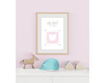 Love Heart Breathing, breathing exercise poster, box breathing, grounding, calming down, anxiety relief, mindfulness, therapy decor (SizeA4)