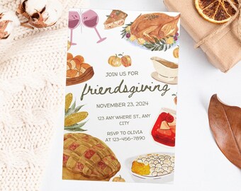Friendsgiving Digital Download Invitation - Fully customizable!