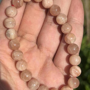 Sparkly + Flashy Peach Moonstone Bracelet