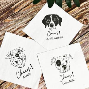 Tovaglioli personalizzati per feste di animali domestici, tovaglioli personalizzati per matrimoni con ritratto di cane, tovaglioli per feste con design personalizzato, regali commemorativi personalizzati per cani e gatti