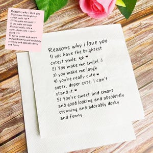 Custom Your Handwriting Napkins, Personalized Handwritten Note Paper Napkins Printed Wedding Cocktail Napkins Custom Love Note Paper Napkins